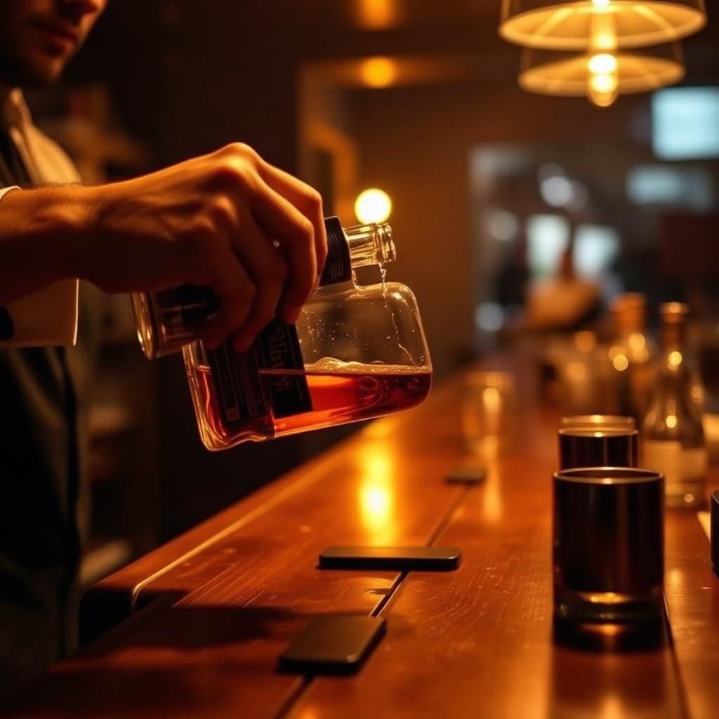 Bartender pouring